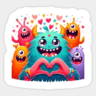 Valentine's Cartoon Delights Sticker